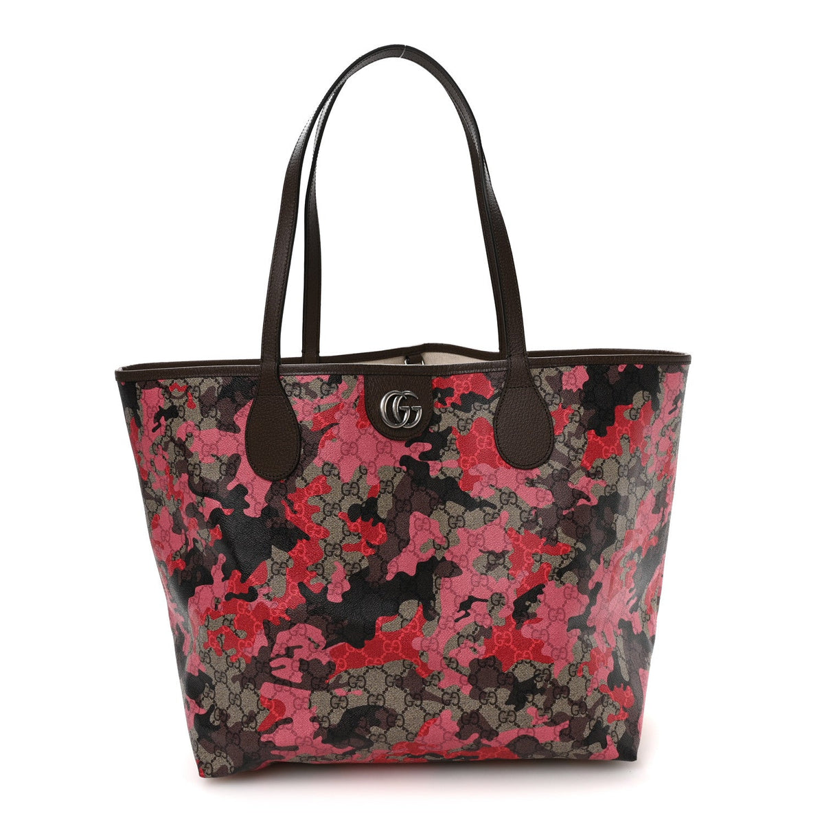 GG Supreme Monogram Camouflage Tote  Pink Red