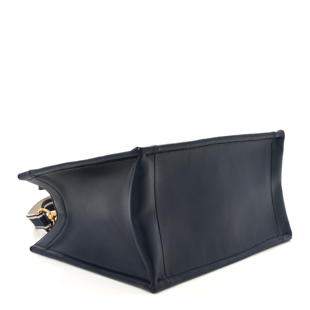 Oblique Calfskin Small Book Tote With Strap Blue Multicolor