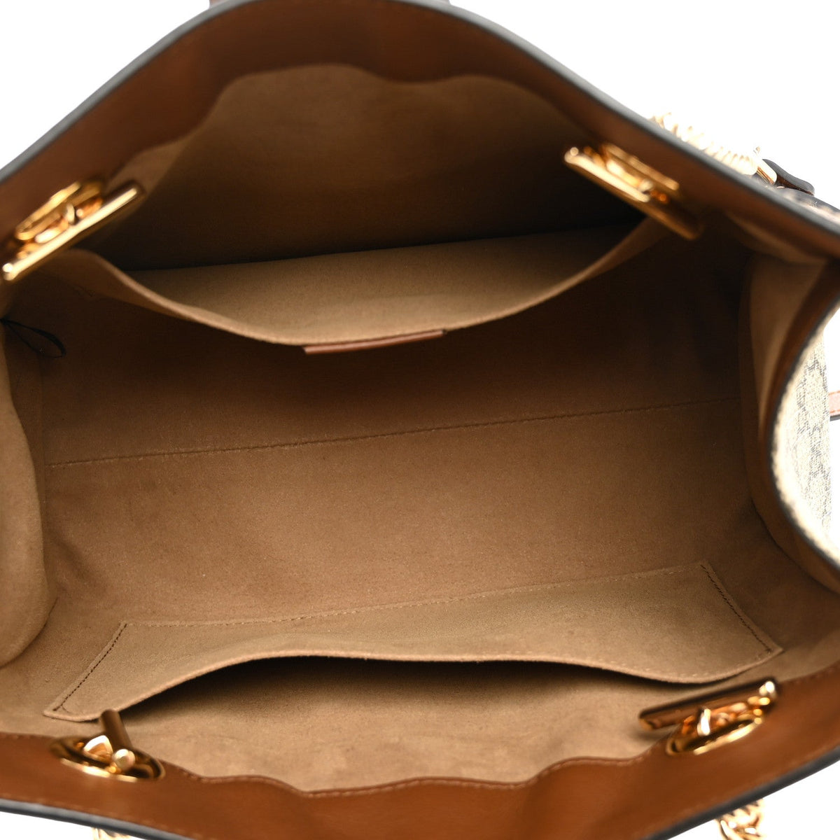 GG Supreme Monogram Calfskin Small Padlock Tote Beige Ebony Tuscany
