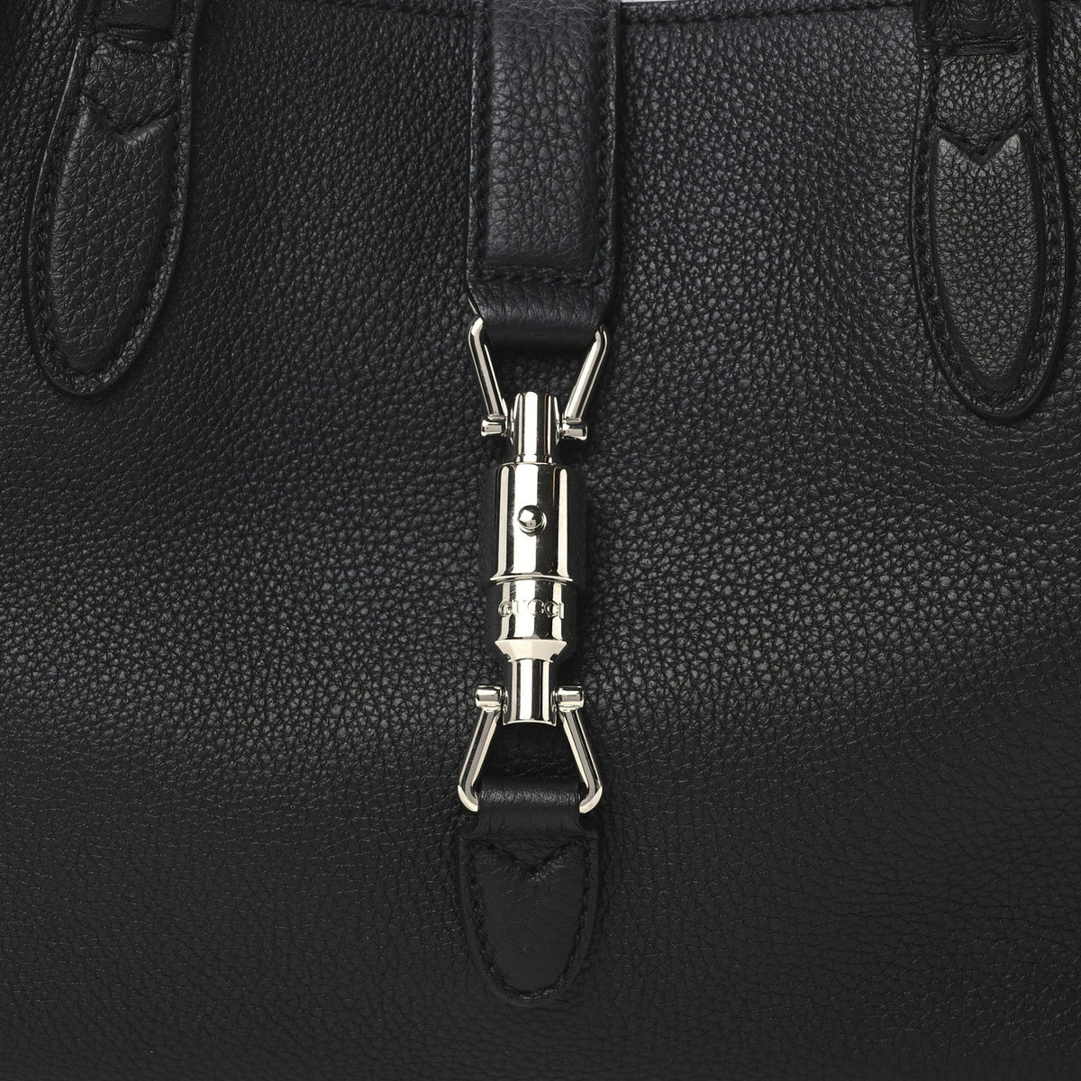 Soft Calfskin Small Jackie Top Handle Bag Black