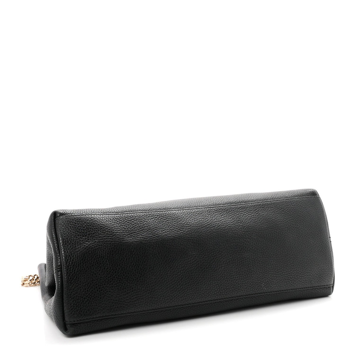 Pebbled Calfskin Medium Soho Chain Shoulder Bag Black