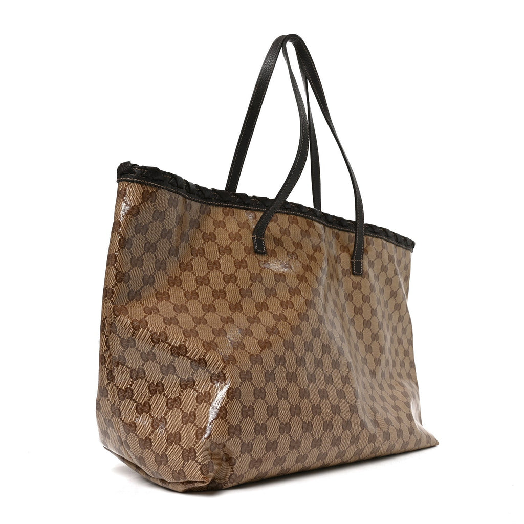 Crystal Monogram Medium Peggy Bamboo Tassel Braided Tote