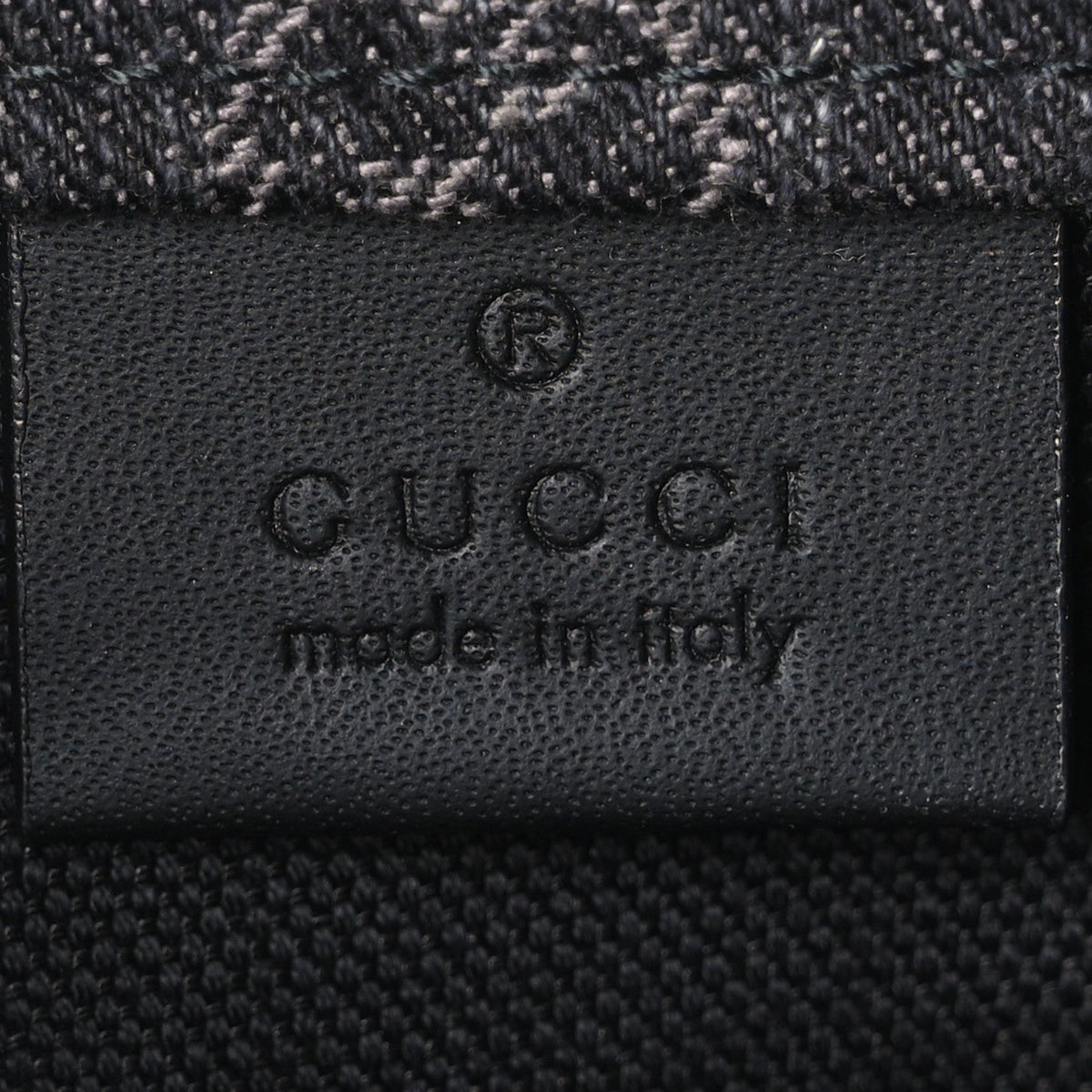 Denim Cuoio Harness GG Monogram Mini Ophidia Tote Bag Black Medium Grey