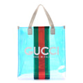 Iridescent Vinyl Logo Web Vertical Tote Multicolor