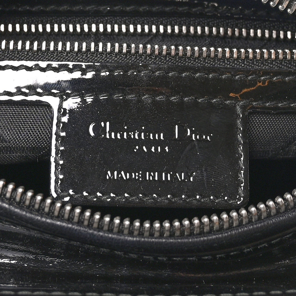 Patent Cannage Medium Lady Dior Black