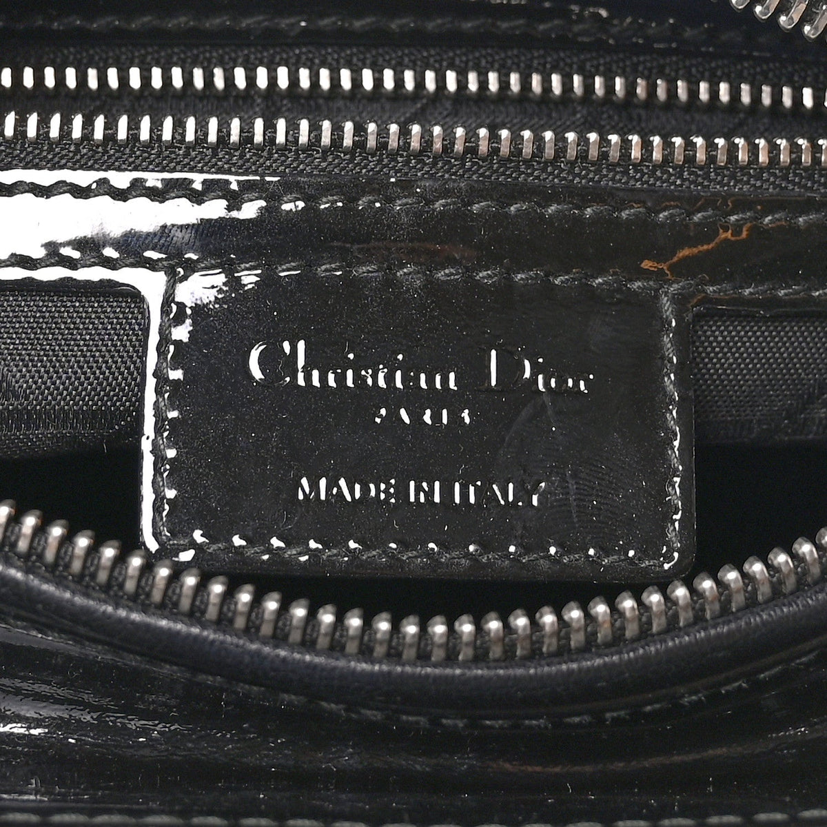Patent Cannage Medium Lady Dior Black