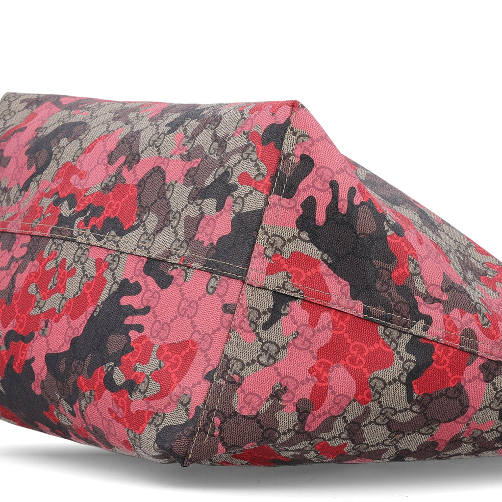 GG Supreme Monogram Camouflage Tote  Pink Red