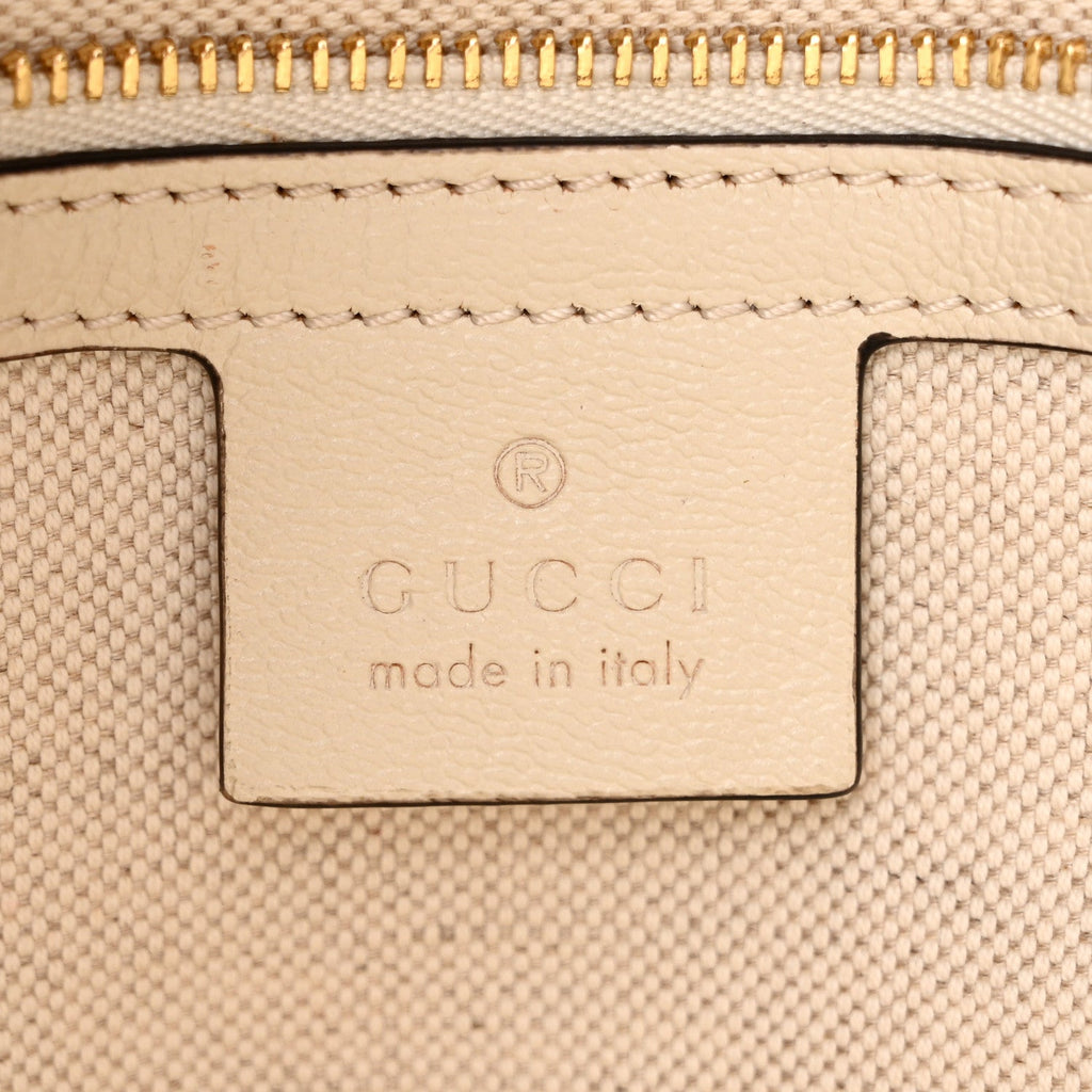 Monogram Calfskin Medium Horsebit 1955 Tote Bag Beige Mystic White
