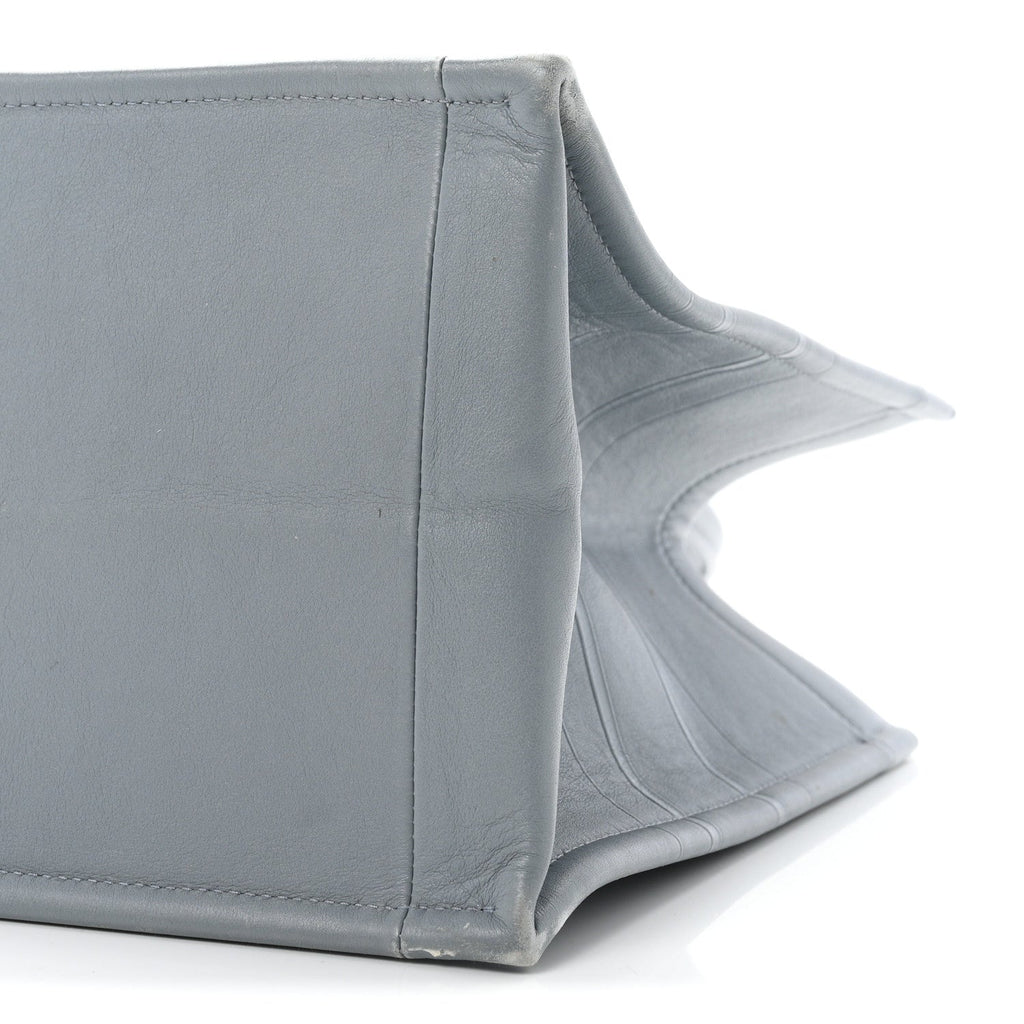Calfskin Embossed Medium Book Tote Blue
