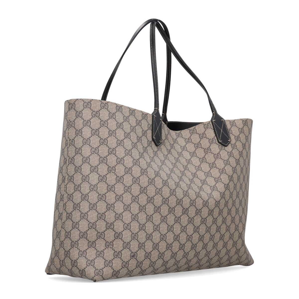 GG Supreme Monogram Large Reversible Tote Beige Black