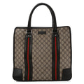 GG Plus Monogram Web Large Tote Dark Brown