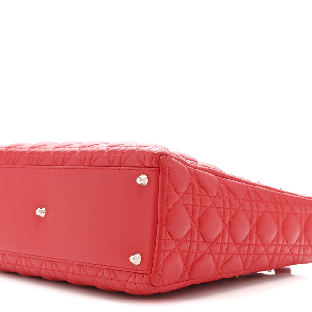 Lambskin Cannage Large Lady Dior Red