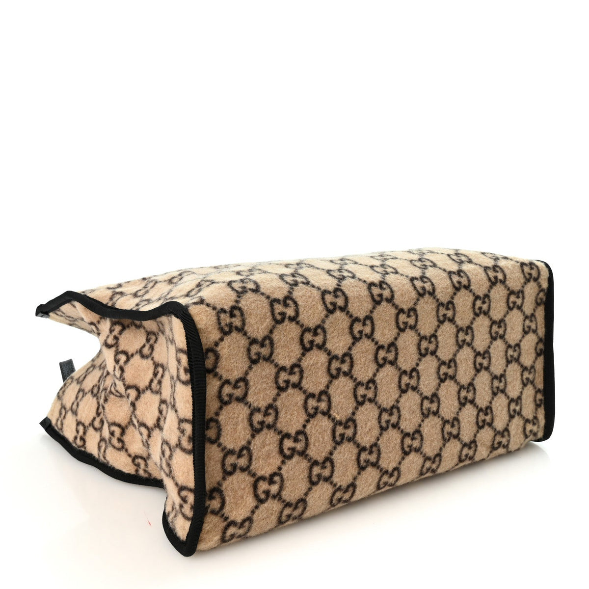 Covered Wool GG Monogram Large Tote Bag Beige Ebony