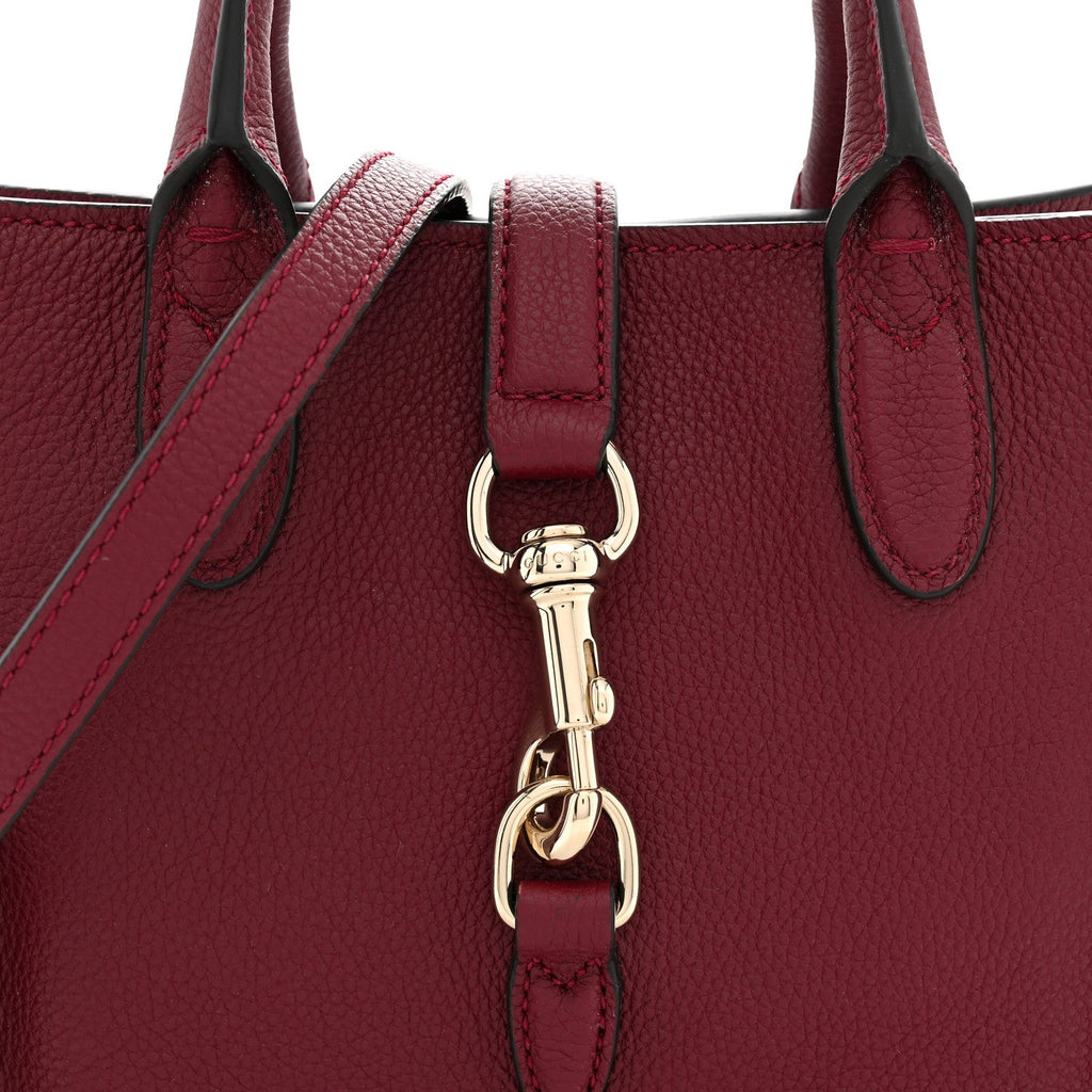 Pebbled Calfskin Small Jackie Tote Ancora Red