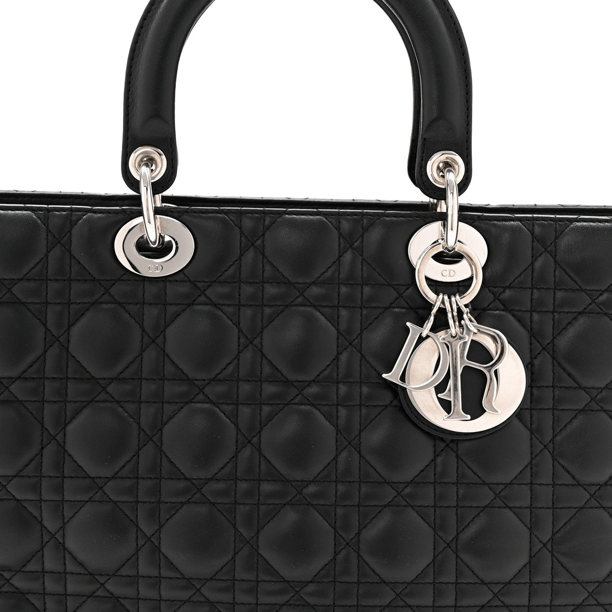 Lambskin Cannage Large Lady Dior Black