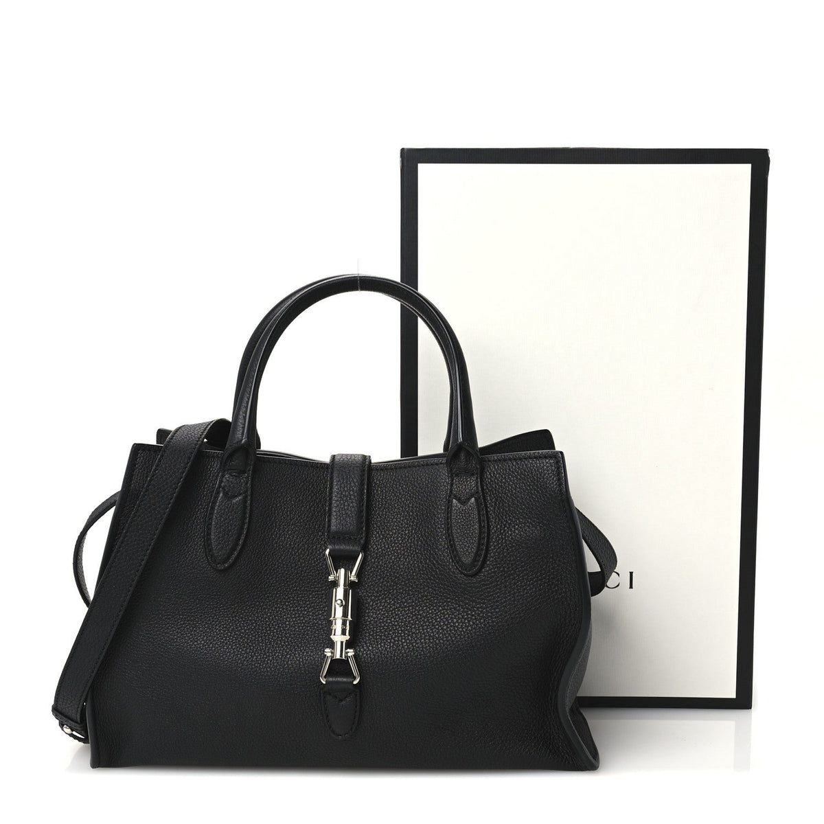 Soft Calfskin Small Jackie Top Handle Bag Black