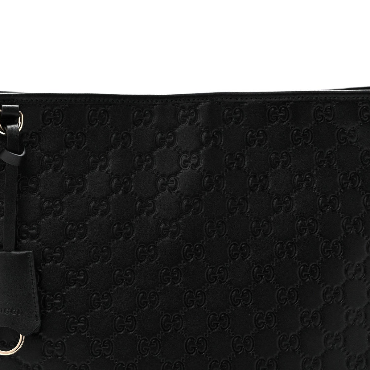 GG Calfskin Embossed Emblem Medium Shoulder Bag Black