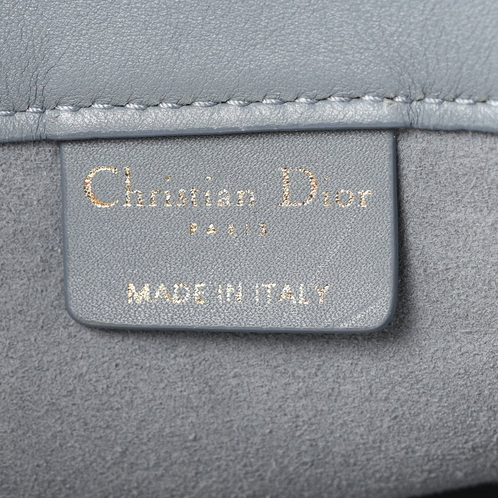 Calfskin Embossed Medium Book Tote Blue