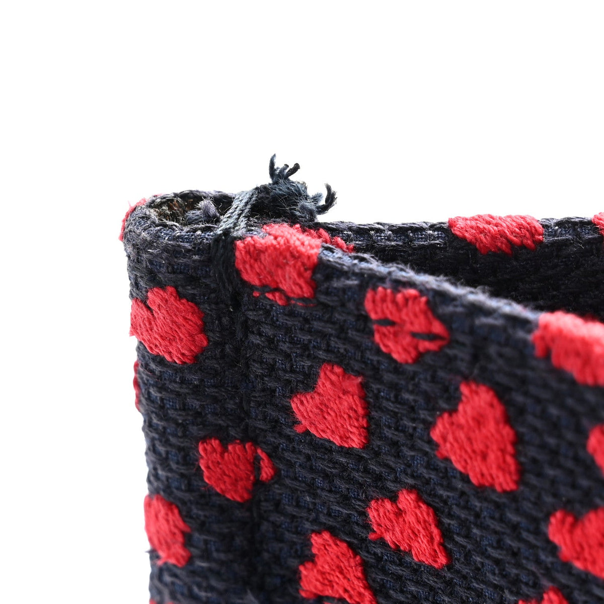 Canvas Embroidered Pop Heart I Love Paris Medium Book Tote Red Multicolor