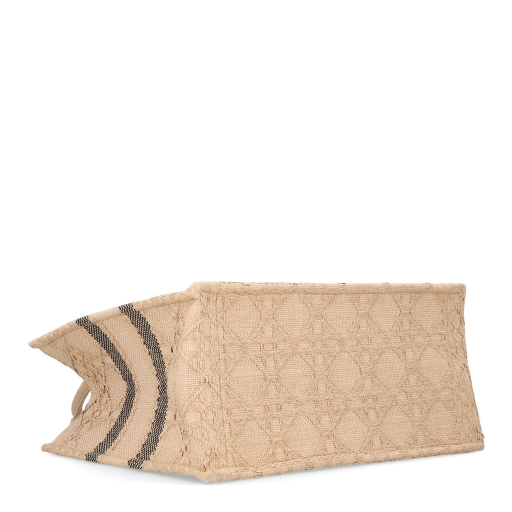 Raffia Cannage Medium Book Tote Natural