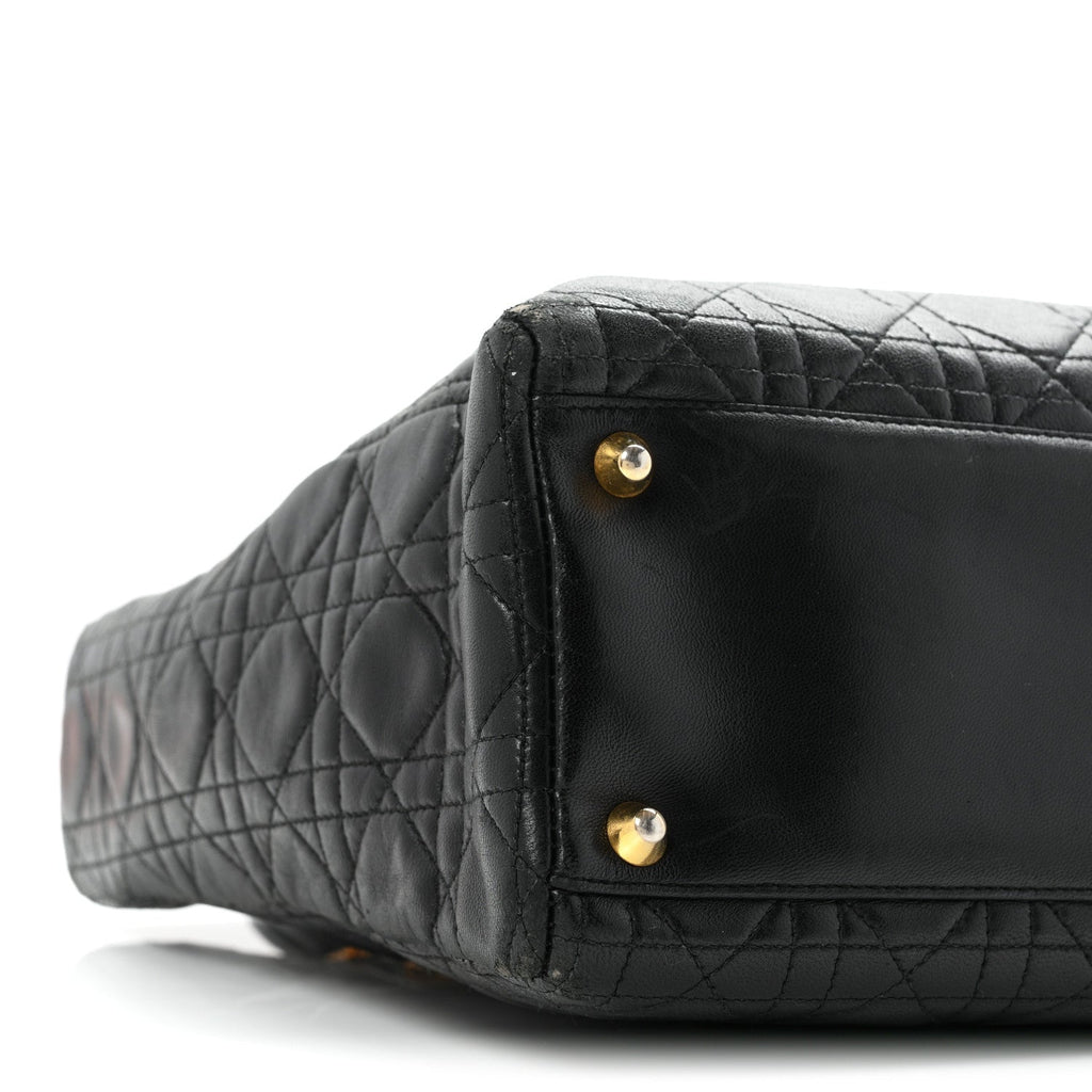 Lambskin Cannage Large Lady Dior Black