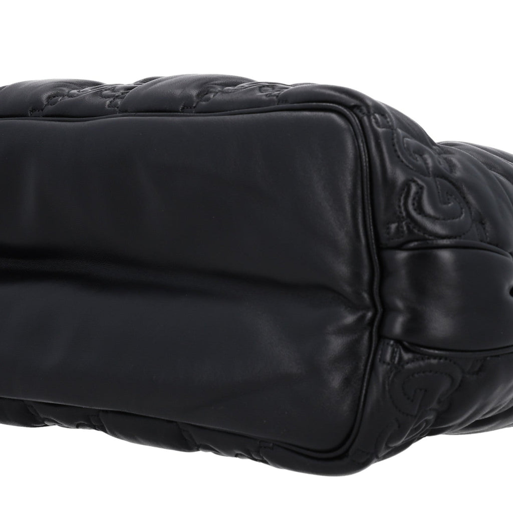 Calfskin GG Matelasse Large Tote Black