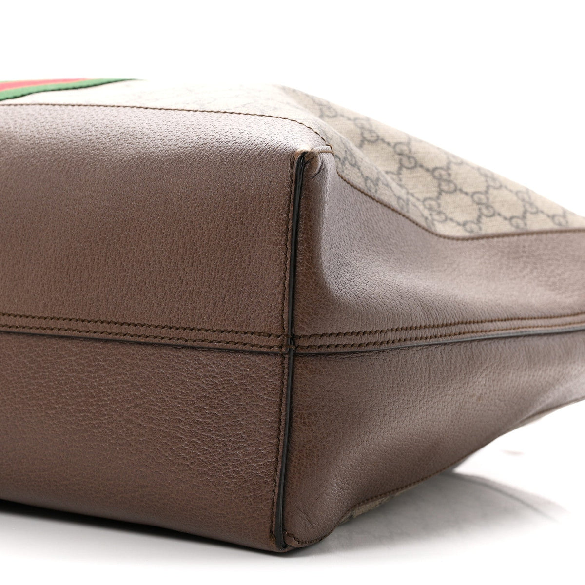 GG Supreme Monogram Web Ophidia Tote Brown