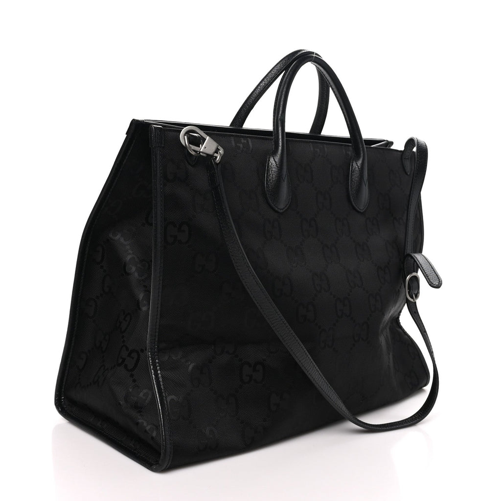 Econyl Nylon Monogram Large Off The Grid Tote Bag Black