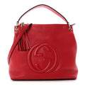 Pebbled Calfskin Large Soho Hobo Tabasco Red
