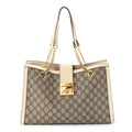 GG Supreme Monogram Medium Padlock Tote White