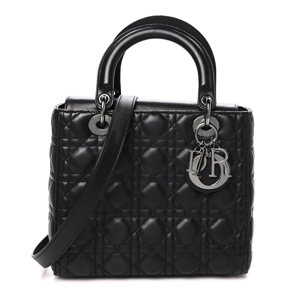 Lambskin Cannage Medium Lady Dior Black