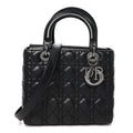 Lambskin Cannage Medium Lady Dior Black