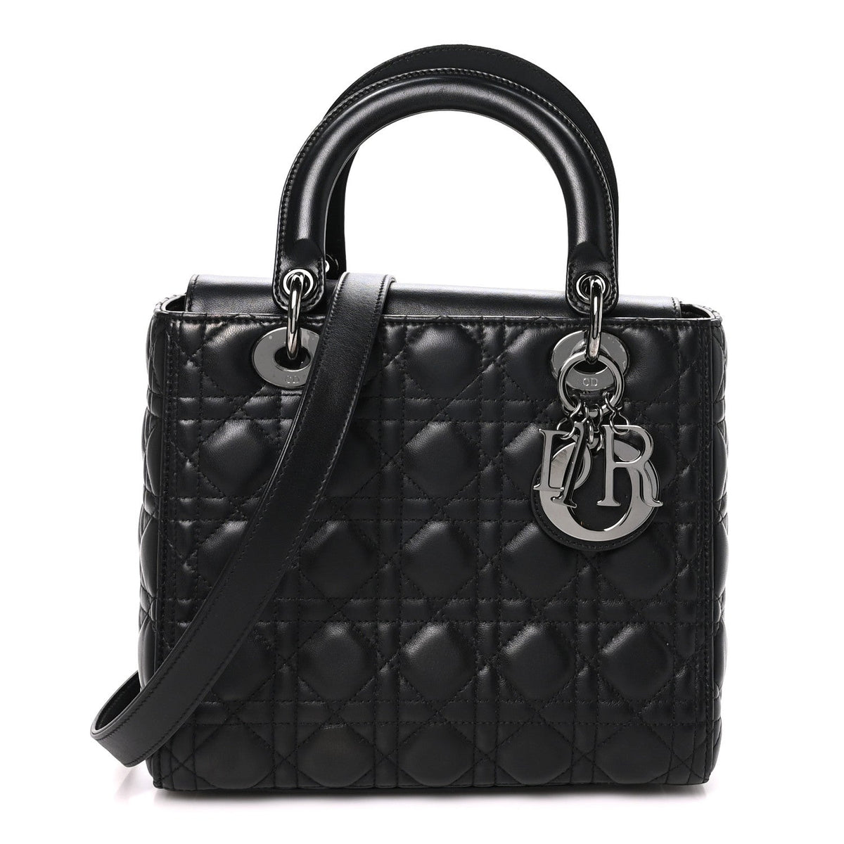 Lambskin Cannage Medium Lady Dior Black
