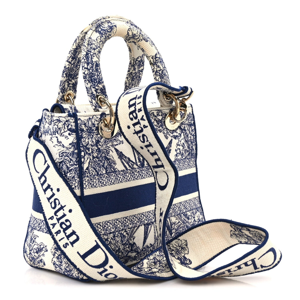 Canvas Reverse Embroidered Rêve d'Infini Medium Lady D-Lite Blue Multicolor