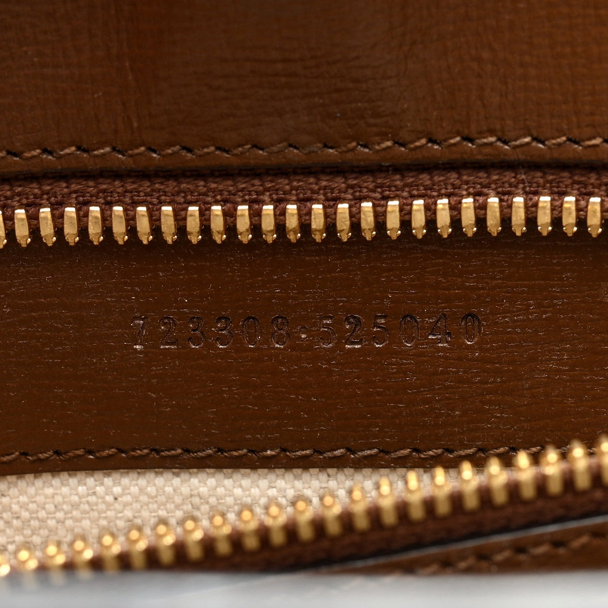 GG Supreme Monogram Textured Dollar Calfskin Web Small Retro Interlocking G Vertical Tote Bag Beige Ebony Brown Sugar
