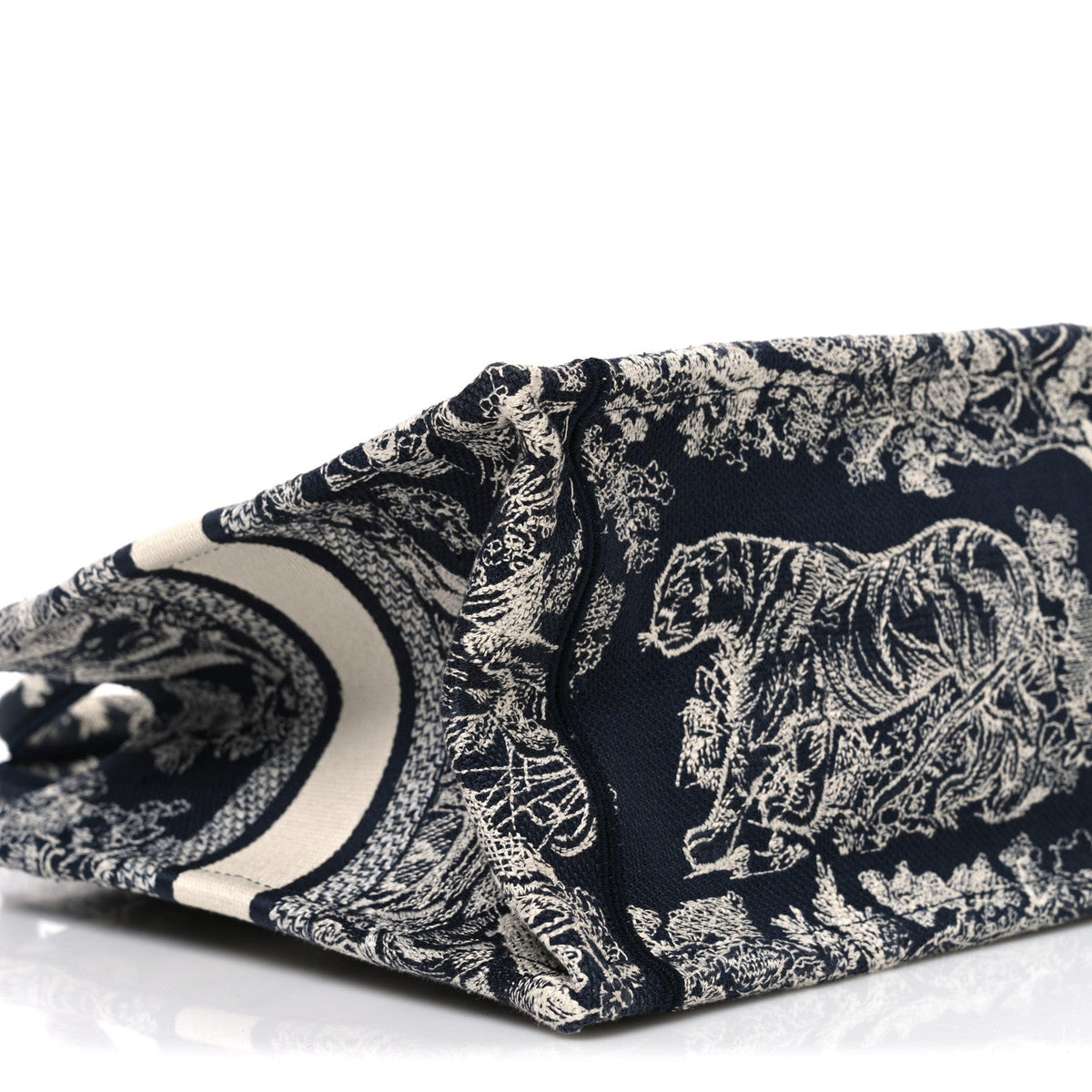 Canvas Embroidered Small Dioriviera Toile De Jouy Book Tote Blue