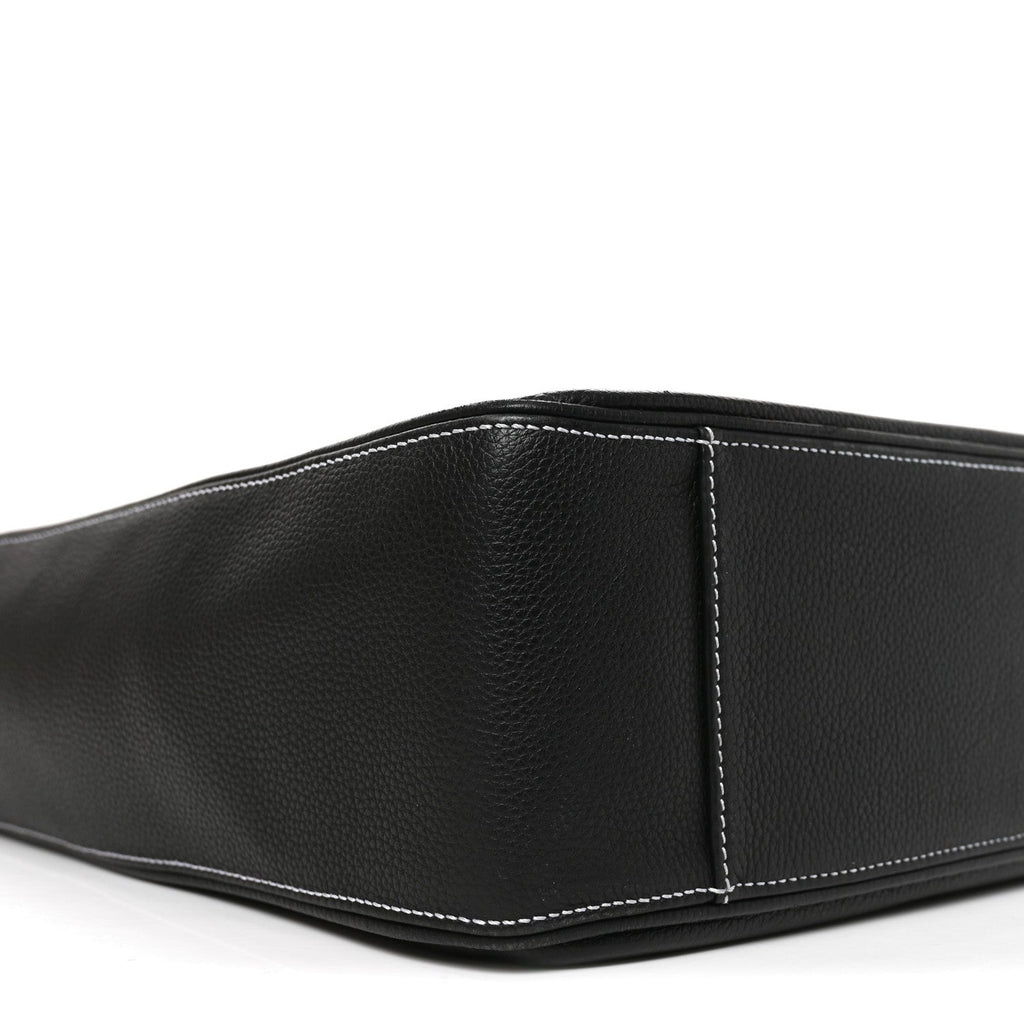 Grained Calfskin Saddle Tote Black