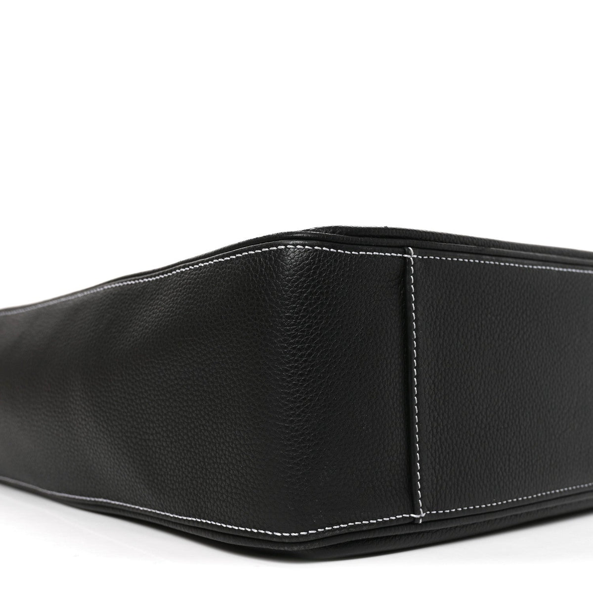 Grained Calfskin Saddle Tote Black