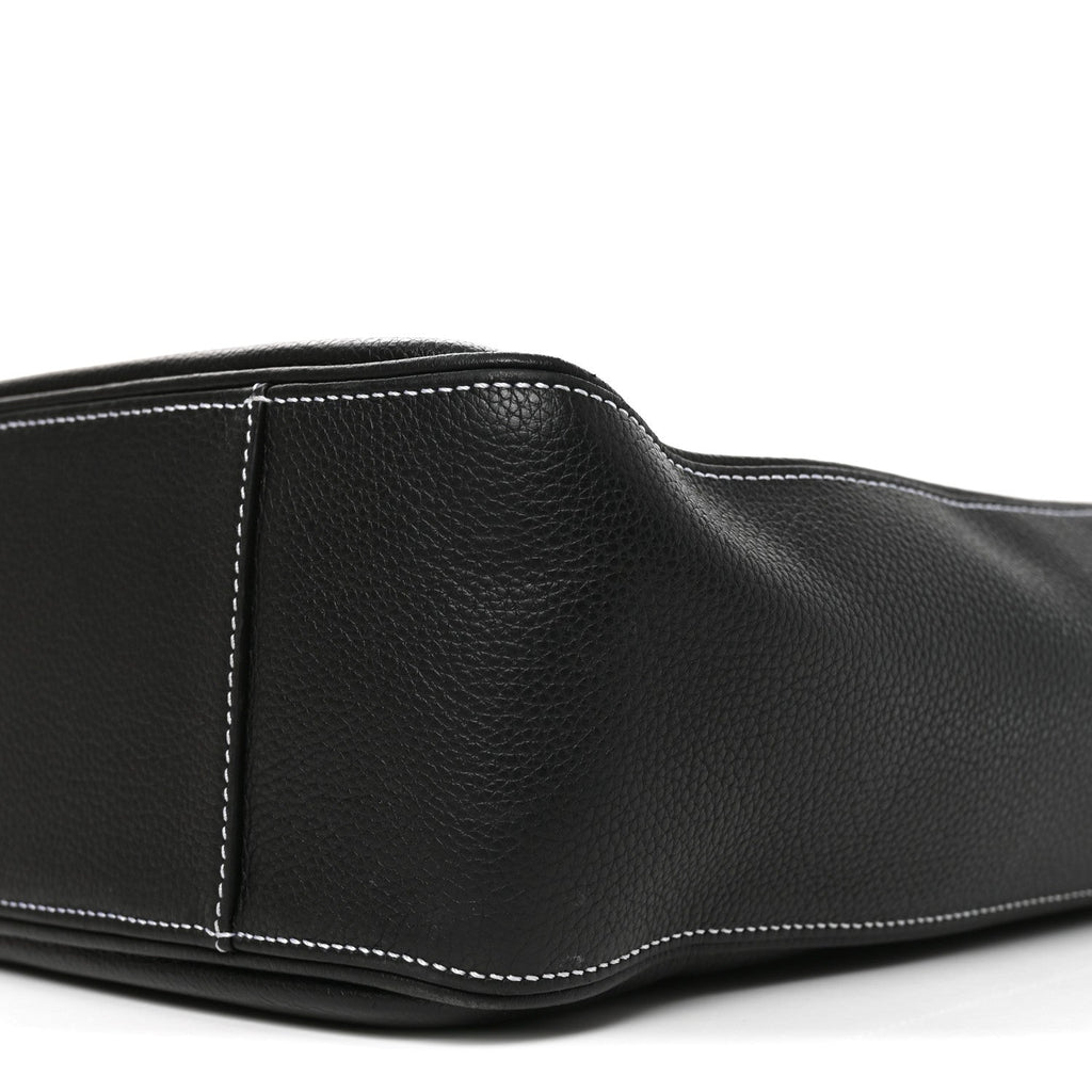 Grained Calfskin Saddle Tote Black