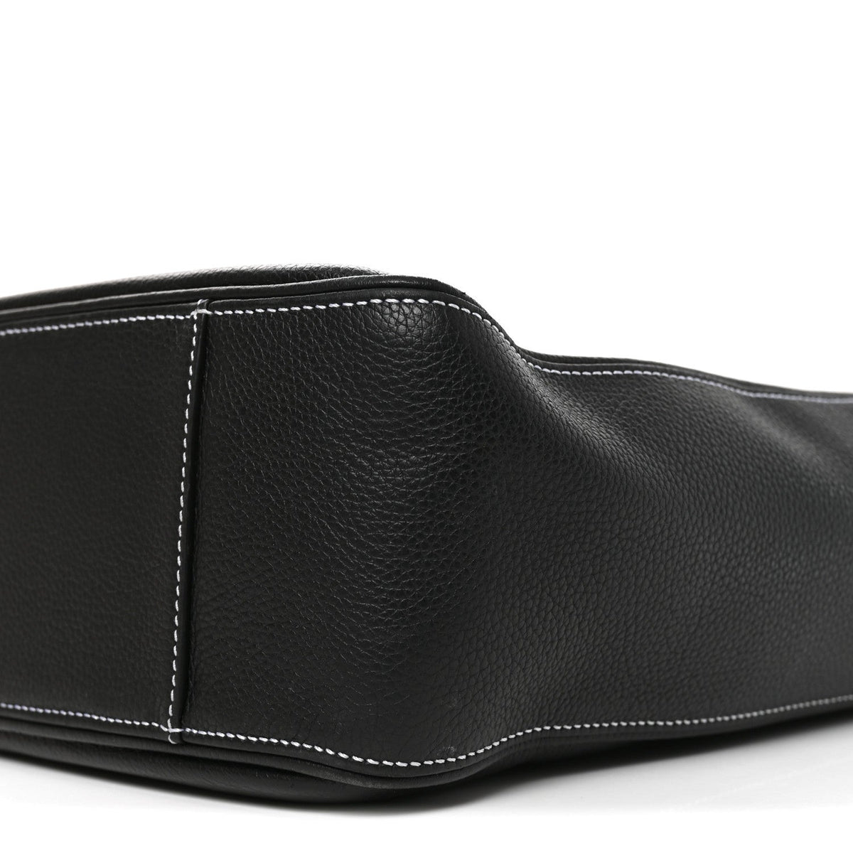 Grained Calfskin Saddle Tote Black
