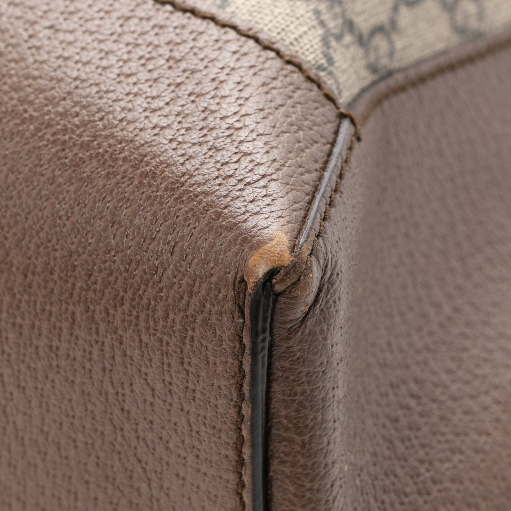 GG Supreme Monogram Web Ophidia Tote Brown