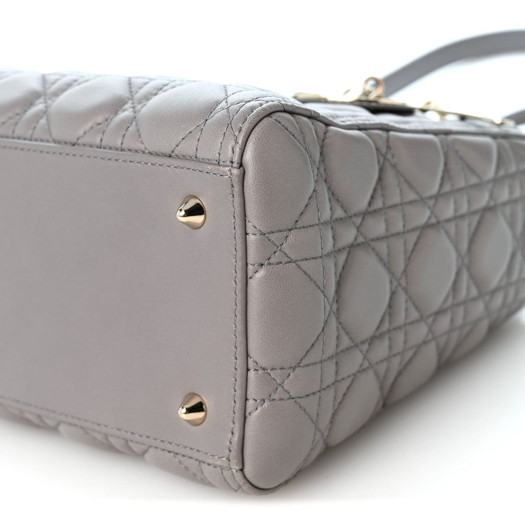 Lambskin Cannage Medium Lady Dior Grey