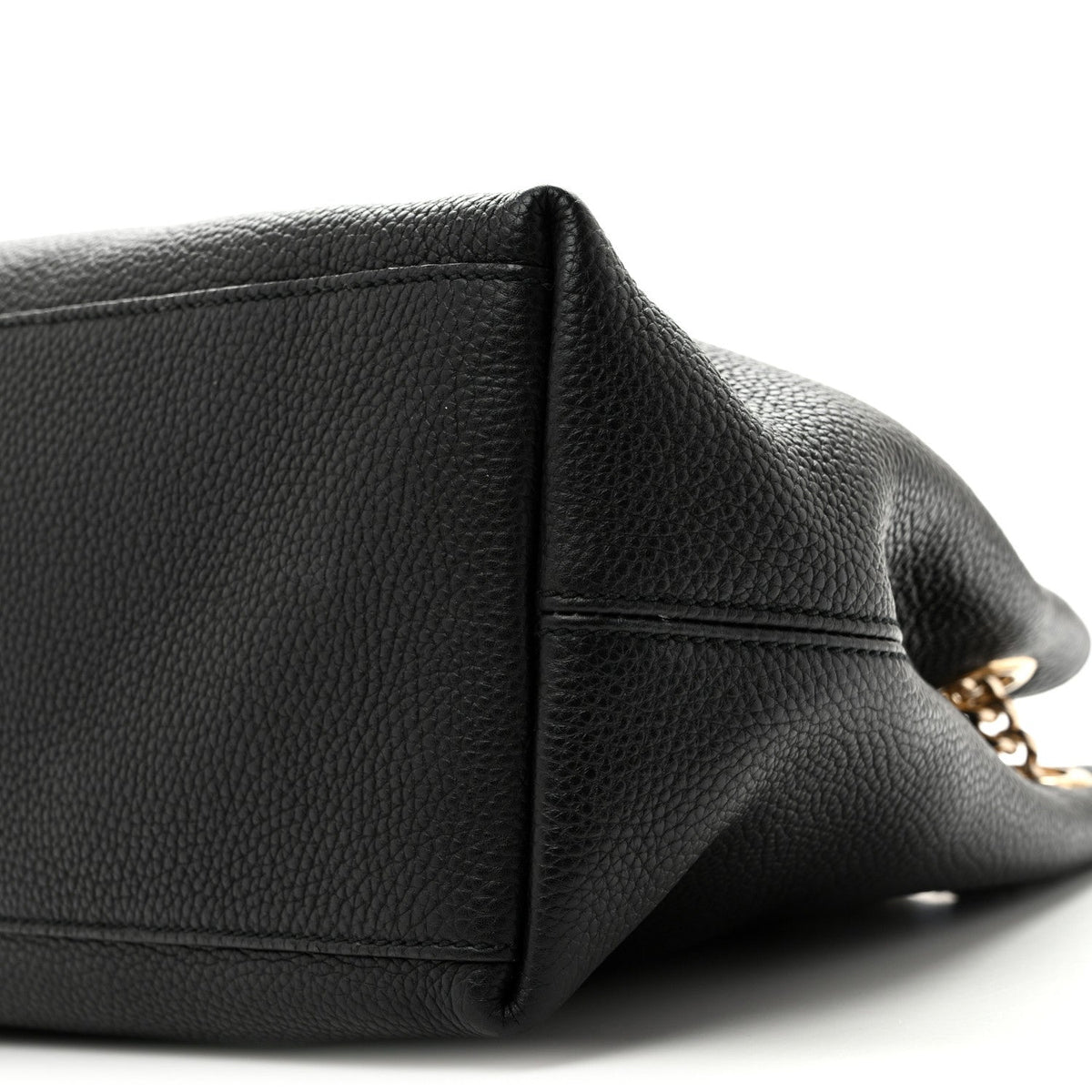 Pebbled Calfskin Medium Soho Chain Shoulder Bag Black