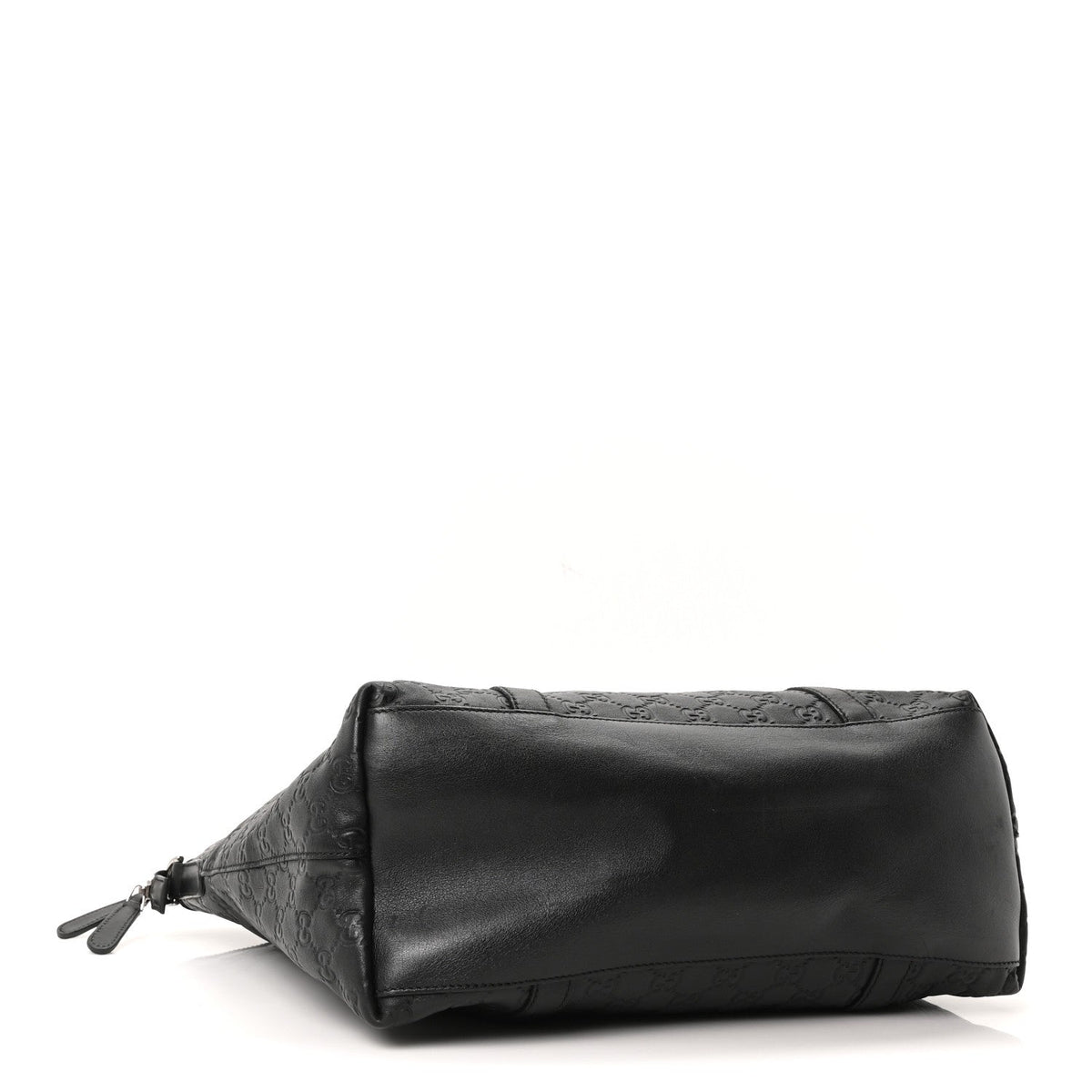 Guccissima Large GG Charm Convertible Dome Satchel Black