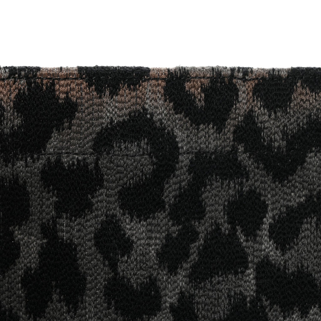 Canvas Mizza Embroidered Large Leopard Book Tote Grey