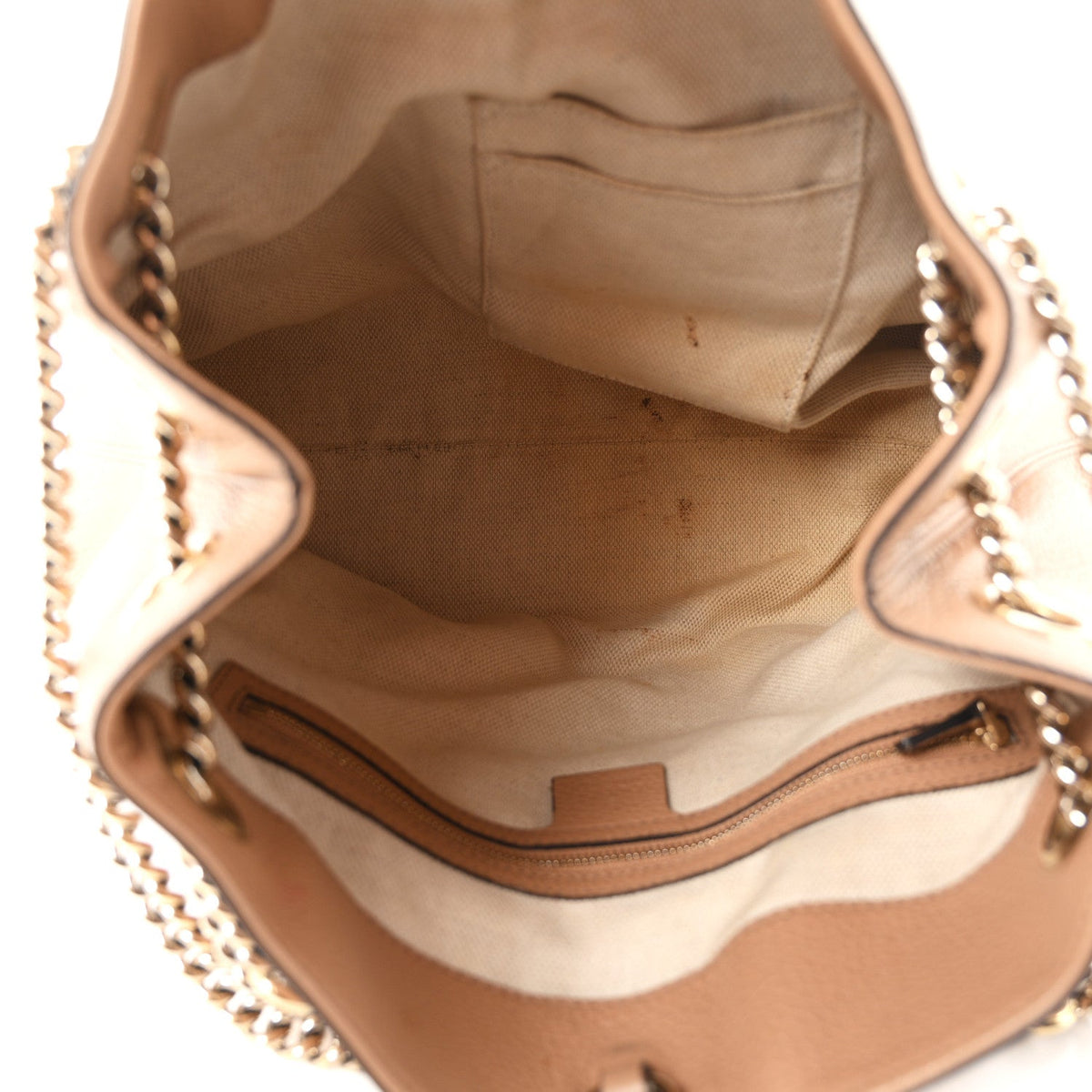 Pebbled Calfskin Medium Soho Chain Shoulder Bag Camelia