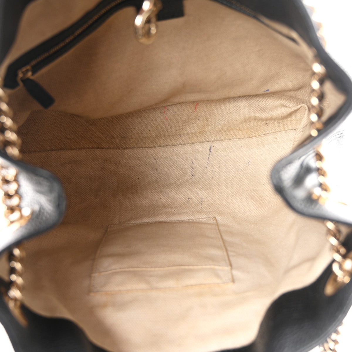 Pebbled Calfskin Medium Soho Chain Shoulder Bag Black
