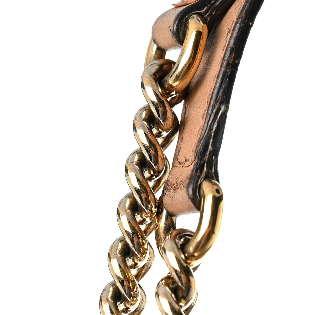 Pebbled Calfskin Medium Soho Chain Shoulder Bag Camelia