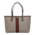 X BALENCIAGA BB Supreme Monogram Web Medium Ophidia Shopping Tote Beige New Acero