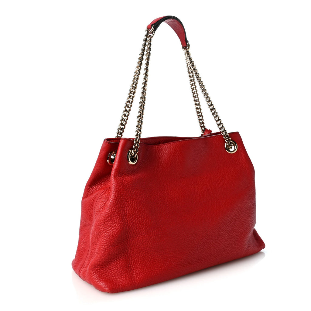 Cellarius Calfskin Medium Soho Chain Shoulder Bag Vibrant Red